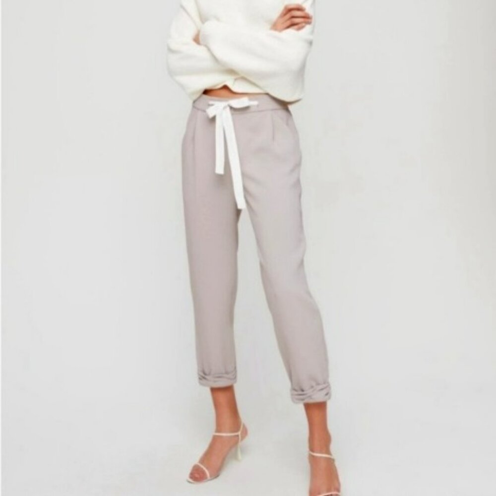 Wilfred Allant Linen tie waist cropped pants size 2